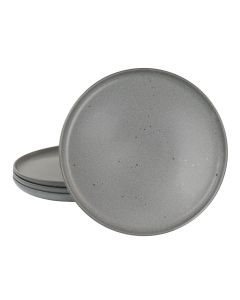 Our Table Landon 4 Piece 8.4 Inch Round Stoneware Salad Plate Set in Truffle