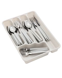 Gibson Home Edzelle 48 Piece Stainless Steel Flatware Set in Gray with Plastic Tray
