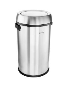 Elama Large 17 Gallon Swing Lid Stainless Steel Cylindrical Trash Bin