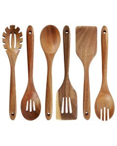 MegaChef 6 Piece Acacia Wood Kitchen Utensil Set