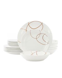 Elama Sydney 18 Piece Porcelain Dinnerware Set, Service for 6