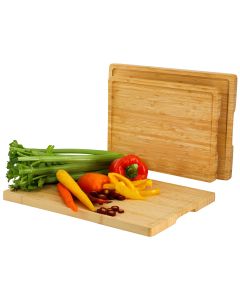 MegaChef 3 Piece Natural Bamboo Cutting Board Set