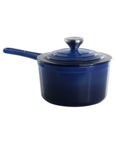 MegaChef 2 Quart Enameled Cast Iron Sauce Pan in Gradient Dark Blue
