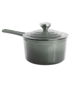 MegaChef 2 Quart Enameled Cast Iron Sauce Pan in Gradient Gray