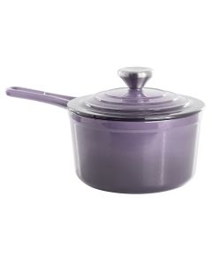 MegaChef 2 Quart Enameled Cast Iron Sauce Pan in Gradient Purple